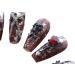PN-005 Press-On Nails Reusable False Nails Gothic Skull Scary Halloween Glamour Fingernails Painted 10 Pieces Rhinestones Red - Buy Online on GoSupps.com