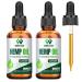 Hemp Oil Drops (2 Pack) High Potency - 2 000 000 Maximum Strength Organic Hemp Tincture for Pain Relief Sleep Skin - with C02 Extraction Vegan Non-GMO 1 Fl Oz (Pack of 2)