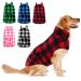 Dog Winter Coat, ASENKU Dog Jacket Plaid Reversible Dog Vest Waterproof Cold Weather Dog Clothes Pet Apparel for Small Medium Large Dogs XX-Large Red