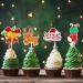 Boweurois 32Pcs Merry Christmas Cupcake Toppers Winter Christmas Birthday Party Decorations for Girls Boys Cute Christmas Cake Decorations Christmas Baby Shower Party Supplies - Buy Online on GoSupps.com