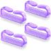 Handle Grip Nail Brush Larbois Hand Fingernail Brush Cleaner Scrubbing Kit Pedicure for Toes and Nails Men Women (4 Pack) (Color-6)