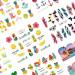 Summer Nail Art Stickers - Colorful Fruits & Landscapes Designs - 12 Sheets - Buy Online on GoSupps.com