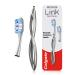 Colgate link manual toothbrush whitening starter kit incl. 1 premium aluminum handle & 2 whitening replacement brush heads medium silver stain removal technology 80% less plastic