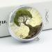 Round Pill Box with Trees Print - 3 Compartment Medicine Organizer - Decorative Metal Portable Pill Case | Style-18 - Buy Online on GoSupps.com