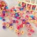 Girl's Flower Hair Elastic Bands Baby Flower Hair Tie Multicolor Mini Flower Hair Bands Seamless Ponytail Holder Tiny Rubber Bands Hair Bobbles Toddler Hair Accessories for Girls(100pcs)(color 3)
