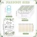 Greenery Baby Shower Games Set - 100 Guess How Many Pacifiers Game with 10 HB Pencils & Decorative Acrylic Pacifiers - Gender Reveal Party Favors (Blue) - Blue Plant Theme - Buy Online on GoSupps.com