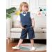 Mint Green Baby Boy 3pcs Gentleman Suit | Herringbone Wedding Christening Outfit | Shirt, Waistcoat & Shorts | 18-24 Months Navy | 1-6 Years - Buy Online on GoSupps.com