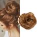 Silk-Co hair part with rubber band dutt with hair wavy soft dutt hair part with rubber band 35 g lured hair thickening hair extensions messy bun updos honey brown lured 35 g honey brown