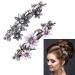 Hair clips women hair clips girl 2 pieces of hair clip set vintage street stones metal glitter hair clips elegant daisy automatic hair accessories for women girls (pink and dark blue)