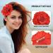 2 Pieces of Hair Clips Peony Flower Hair Clips Women's Hair Clips Flower Hair Accessories Red Flower Crocodile Clips Women's Hair Jewelry Chiffon Petal Hair Clips (Red Off-White) - Buy Online on GoSupps.com