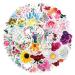 100pcs Flower Stickers Pack for Water Bottle Cute Vinyl Aesthetic Trendy Waterproof Stickers and Decals for Hydroflask Laptop Scrapbooking Phone Flower Gifts for Adults Women Teens Girls