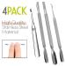 Krisp Cuticle Pusher Set - Dual Sided Spoon Shaped Ingrown Toenail Lifter & Trimmer - Stainless Steel Manicure Pedicure Tools (4 Pc) - Buy Online on GoSupps.com
