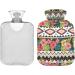 Shop Naanle Ethnic Hawaii Flower Hot Water Bottle | 1L Transparent Heat Therapy for Pain Relief Ideal for Bed Hands & Feet - Buy Online on GoSupps.com