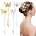 Sibba 4 Pcs Moving Wings Butterfly Hair Clips with Tassel | Bride Wedding Hairpin for Women and Girls - Buy Online on GoSupps.com