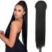 Ponytail Extensions Black Clip in Hair Part Power Tail Extension Lang Glow Hair extension Extension Art Hair Natural Place Magic Paste Wrap Around Ponytail Hairpiece Black 70cm 70cm/28Zoll 1B Black