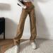 High Waist Baggy Cargo Pants | Teen Girls Women Fashion Lounge Trousers | Y2K E-Girl Streetwear Brown Medium - Buy Online on GoSupps.com