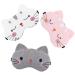 Lusofie 3Pcs Kids Sleep Mask Soft Sleeping Mask with Adjustable Strap Cartoon Cat Sleep Mask for Kids Blindfold Eye Covers Eye Mask for Sleeping Travel Adult White Pink Grey( Cat)