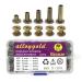 Bronze Chicago Screw Assorted Kit  80 Sets 5 Sizes of Metal Slotted Round 11 Head Screw Post Nail Rivet Chicago Button for DIY Leather Decoration Bookbinding(M5*6  10  12  15  18) Bronze M5*6.10.12.15.18