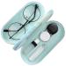 Moko glasses case double -sided glasses case with mirror wearable scratch -resistant double case for glasses should glasses reading glasses contact lenses marble light blue