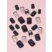 24pcs Black Glitter Bow Coffin Fake Nail Bow 3D Press on Nails Black Glitter Short Square Nails Luxurious Nails Acrylic Nails Fake Nails For Women Girls - Buy Online on GoSupps.com