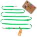 Kuri Pai 3m dog leash for small dogs comfortable and comfortable Kleine leash rehabilitation leash double linen sustainable from bamboo |S (1.5cm wide) - green S (280cm x 1.5cm) - (small dogs) green