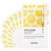 Mediheal Vita Clear Ampoule Mask 10Pack - Vitamin C Radiant Face Mask Sheet for Dull Skin Lime Extracts and Glutathione for Melanin Control Reduces Pigmentation Ultra Adhesion Tencel Sheet