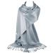 GFM Smooth Shiny Surface Pashmina Style Scarf (L9) .L9-ch-silver Grey