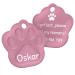 ENGRAVO Dog Tag Paw in Pink with Your Personal Engraving Large 33mm Pink