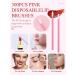 Yokilly 300 PCS Lip Brush Disposable Wands Set - Pink Makeup Applicator for Lips, Eyes, and Face - Buy Online on GoSupps.com