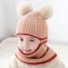 Baby Balaclava Winter Hat with Double Pom Pom Design - Cute Small Bear Beanie Cap for Boys and Girls - Cozy Knitted Hood Scarf Combo - One Size - Buy Online on GoSupps.com