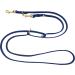 Dogeline Fat Leather Brass Leash for Small & Large Dogs - Durable 2m to 5m Adjustable Double Linen Leash (Navy Blue) - Buy Online on GoSupps.com