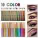 DekRion Yellow Glitter Eyeliner - Long-Lasting Waterproof Eye Makeup in Silver, Gold, Pink, Green - High-Pigmented Liquid Formula - Buy Online on GoSupps.com