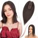 Elailite Hair Toppers For Thinning Hair Women Real Hair - 100% Real Human Hair Extensions Clip in Toupee SILK BASE (2"x6") Crown HairPiece (#1B Natural Black 10 Inch) 10 inch (2x6 Base) #1B Natural Black