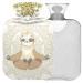 NAANLE hot water bottle with lid sloth yoga Lotus Transparent hot water bottle 2l large hot hot water bottle for pain relief back hand feet heat heat and cold therapy