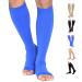 TOFLY Medical Compression Stockings 20-30 mmHg Knee High Compression Socks XL 20-30mmhg Open-toe Blue