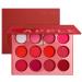Red Pink Eyeshadow Palette, DELANCI Professional Matte Shimmer High Pigmented 12 Colors Eye Shadow Makeup Pallet, Waterproof Blendable Small and Cute Eye Shadow Makeup Pallete, Vegan and Cruelty Free apple