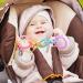 Vicloon Baby Teething Toy Set | Food Grade Silicone Teether Chew Toy for Babies 0-24 Months | Attachable Baby Teether Links in Pink Purple - Buy Online on GoSupps.com