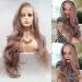 Drag Queen Synthetic Lace Front Wigs - Smoky Pink & Milky Lavender | Natural Hairline | Long Wave Cosplay Wigs for Women - 26 - Buy Online on GoSupps.com