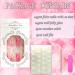 Vezocim Long French Tip Press-On Nails - Glossy Pink Coffin Shape with Heart Bow Gems - Extra Long Full Cover Acrylic Fake Nails for Women & Girls - Buy Online on GoSupps.com
