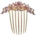 WOFASHPURET Hair Comb Accessory Opal Comb Small Tooth Comb Fine Tooth Wide Tooth Comb Alloy Bride Rhinestones Purple Side Hair Clip