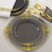 Nervure 175PCS Clear Black & Gold Plastic Plates Set for 25 Guests - Ideal for Parties & Halloween - Buy Online on GoSupps.com