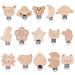 15 pieces pacifier clip pacifier clip wood set baby pacifier clips wooden clip for pacifier chain closure for child and children (perforated wood color)
