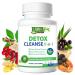 Detox Cleanse 11-in-1 Vegan Full Body Cleaner Super Colon Cleanse Gut Health Support with Psyllium Husk Powder Aloe Ginger Root Fiber Supplement 30 Day Toxin Rid Off Pills for Men Women 60 Capsules