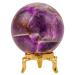 PYOR Amethyst Crystal Gemstone Ball Crystals and Gemstones Rock Crystal Ball Gem Sphere Ball Wiccan Altar Table Witchy Office Decor Spiritual Gemstones