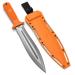 Odenwolf W -Sovcatcher - Large hunting knife made of D2 -steel - Fixed knife with vagina - double -edged sword with TPE handle - Full Tang Survival for outdoor activities W - Sow catcher orange - silver