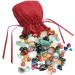 Beautiful Natural Stones in Various Sizes Elegant in red Fabric Bag Ideal Gemstones for Kids Treasure Hunting Healing Stones Decoration Gemstone Playing and Much More