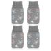 Com-Four 4x pocket warmer in a turtleneck design-hand warmer with star motif cozy pocket heating pillows in two colors (4 pieces-gray with stars)