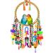 KATUMO Bird Toys, Bird Swing Toy Bird Perch with Colorful Chewing Toys, Suitable for Lovebirds, Finches, Parakeets, Budgerigars, Conure ect Small Birds