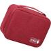 Digital Gadgets Storage Bag Separate Storage Adjustable Portable Data Cable Storage Bag for Home (Black) (Wine Red) - Buy Online on GoSupps.com