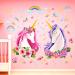 DECOWALL SG-2105 Large Unicorn Wall Stickers Rainbow Kids Colorful Decals Removable for Girls Nursery Bedroom Living Room Art Home Decor Decoration